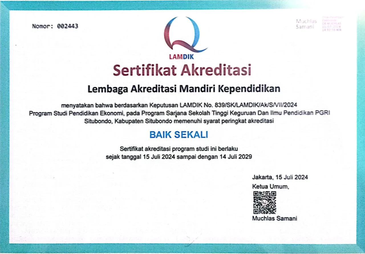 Sertifikat Akreditasi Pendidikan Ekonomi