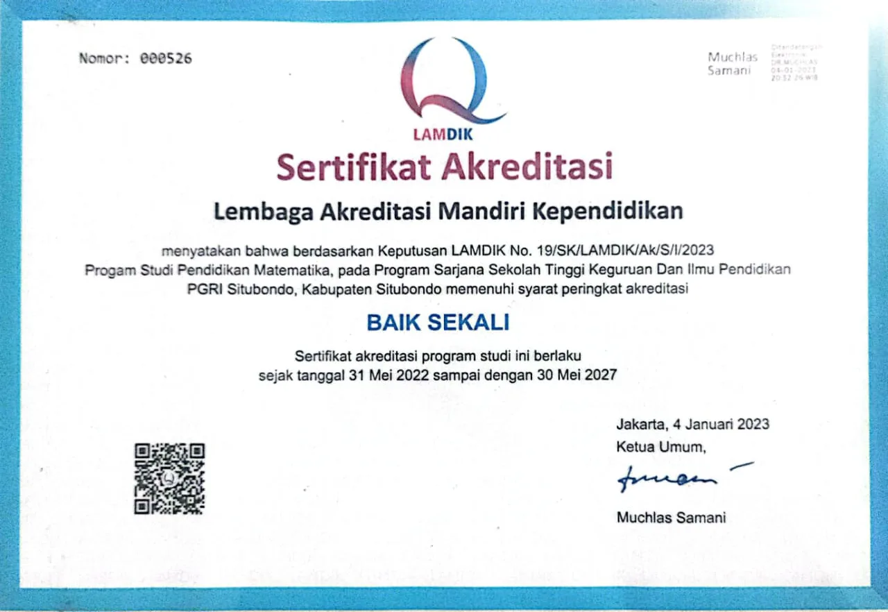Sertifikat Akreditasi Pendidikan Matematika